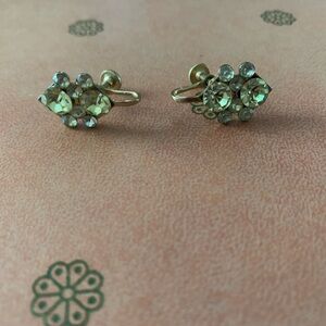 Vintage Rhinestone Screw On Earrings